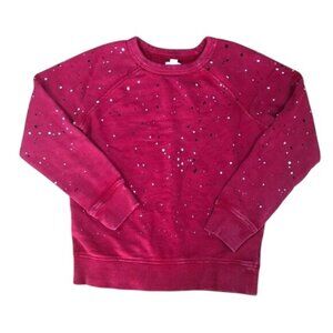 Gymboree Girls Sweatshirt Size 4T Red Paint Splatter Print 100% Cotton Soft